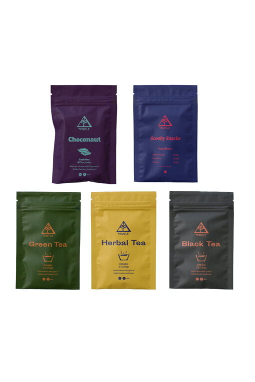 Temple Teleport Sample Pack (20 Pieces of Magic Mushroom Tea + Chocolate ChocoNaut + Scooby Snacks)